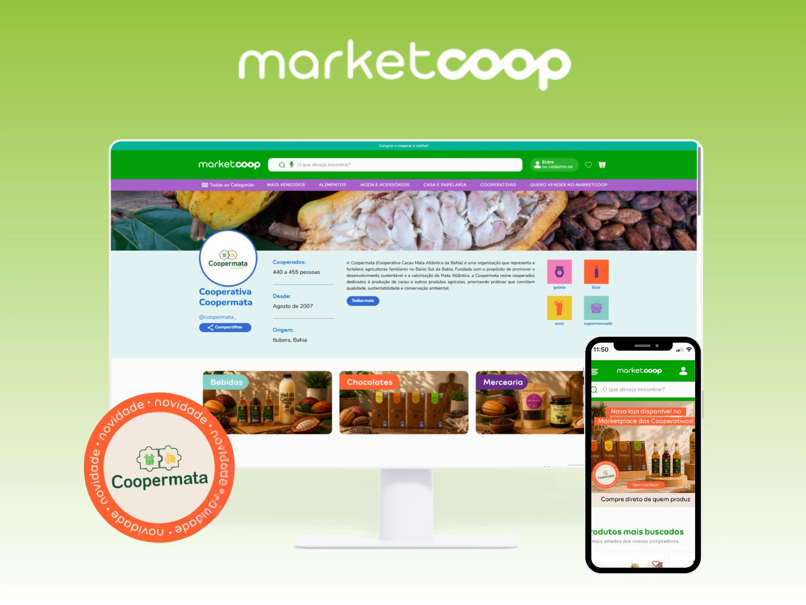 Página da Coopermata no MarketCoop