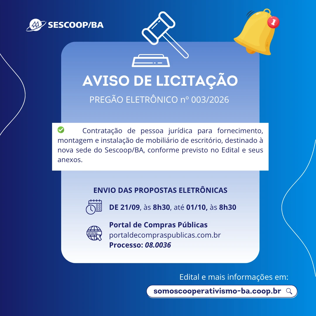 Aviso de Licitação – Pregão Eletrônico nº 003/2026