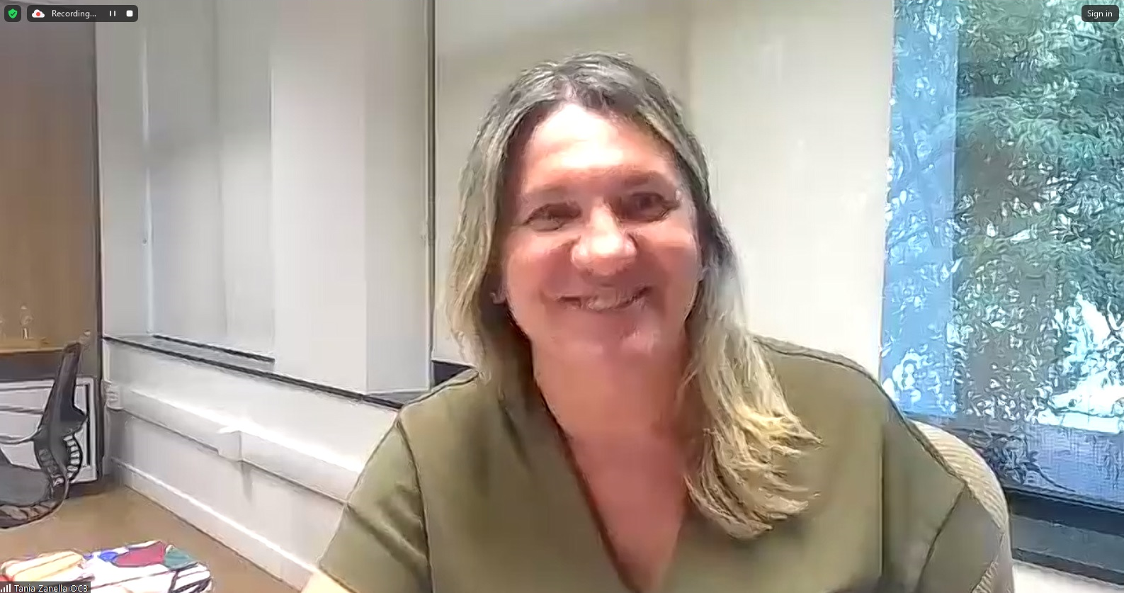 Tania Zanella superintendente do Sistema OCB na AGO Digital da Oceb 2024 