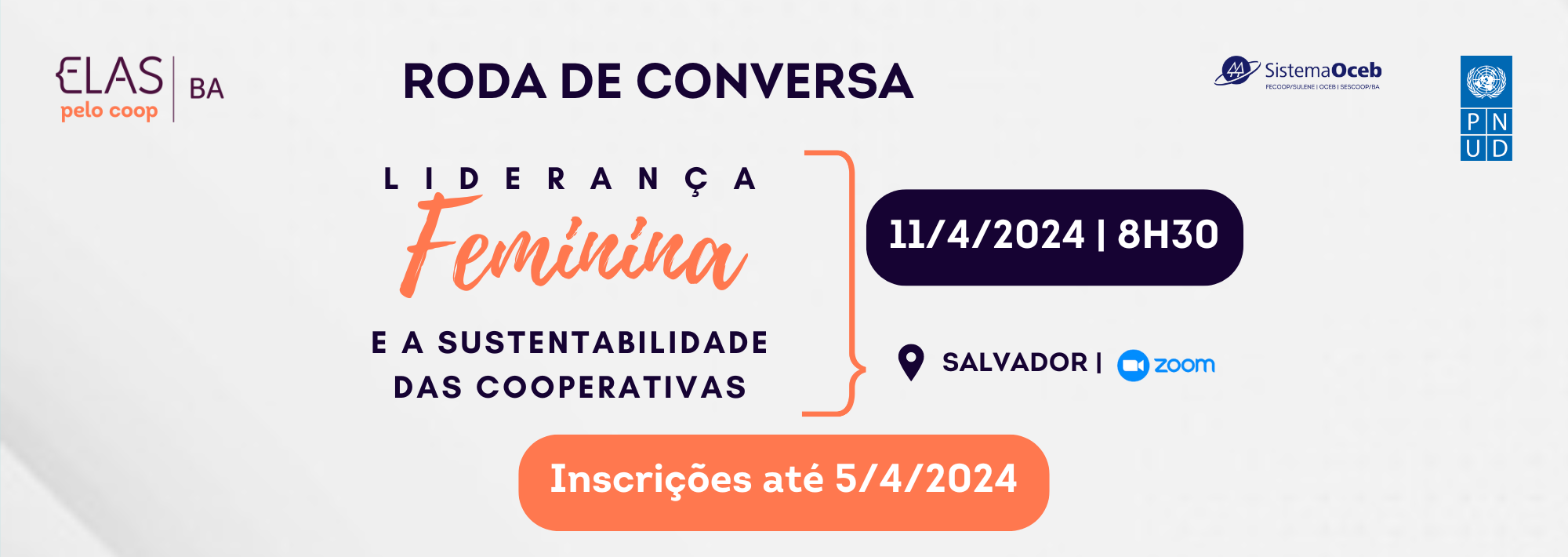 BANNER Roda de Conversa Liderança Feminina e a Sustentabilidade das Cooperativas